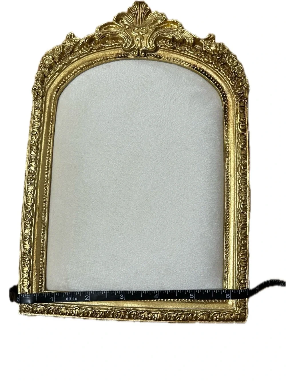 Vintage gold metal velvet jewelry display stand countertop